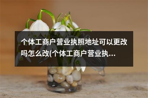 个体工商户营业执照地址可以更改吗怎么改(个体工商户营业执照换地址可以用吗)