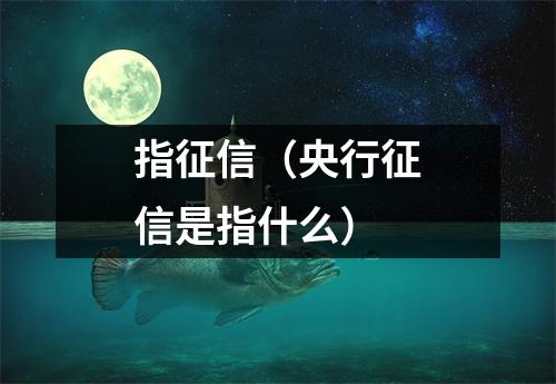 指征信(央行征信是指什么)