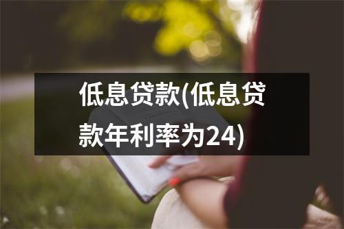 低息贷款(低息贷款年利率为24)