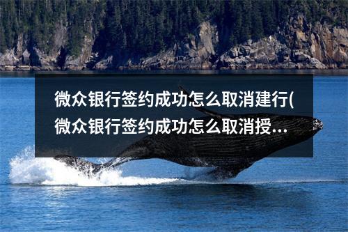 微众银行签约成功怎么取消建行(微众银行签约成功怎么取消授权)