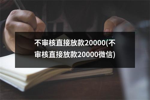 不审核直接放款20000(不审核直接放款20000微信)