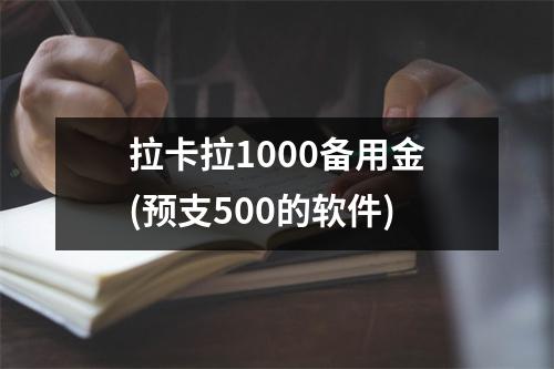 拉卡拉1000备用金(预支500的软件)