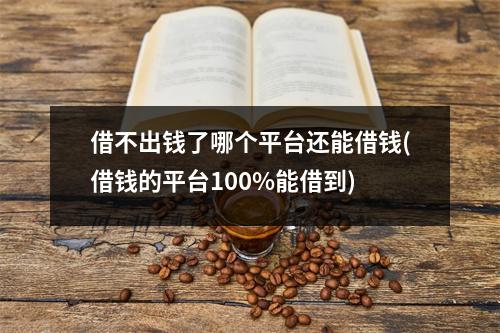 借不出钱了哪个平台还能借钱(借钱的平台100%能借到)