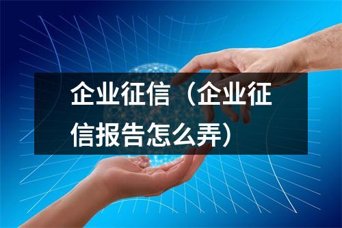 企业征信（企业征信报告怎么弄）