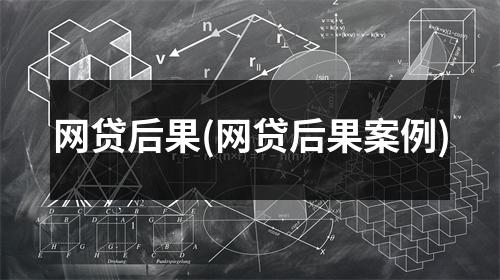 网贷后果(网贷后果案例)