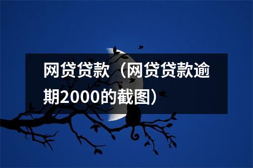 网贷贷款（网贷贷款逾期2000的截图）