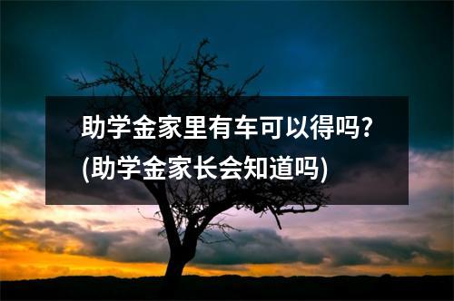 助学金家里有车可以得吗?(助学金家长会知道吗)