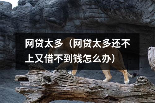 网贷太多（网贷太多还不上又借不到钱怎么办）