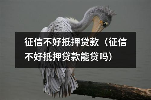 征信不好抵押贷款（征信不好抵押贷款能贷吗）