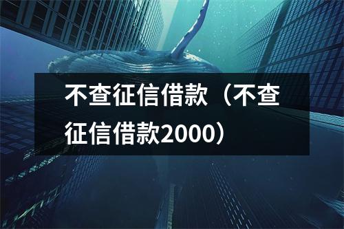不查征信借款（不查征信借款2000）