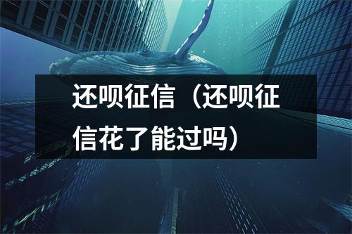 还呗征信（还呗征信花了能过吗）