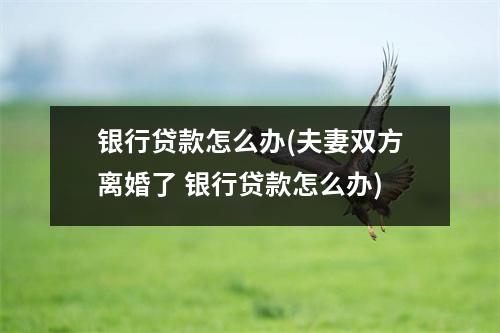 银行贷款怎么办(夫妻双方离婚了 银行贷款怎么办)