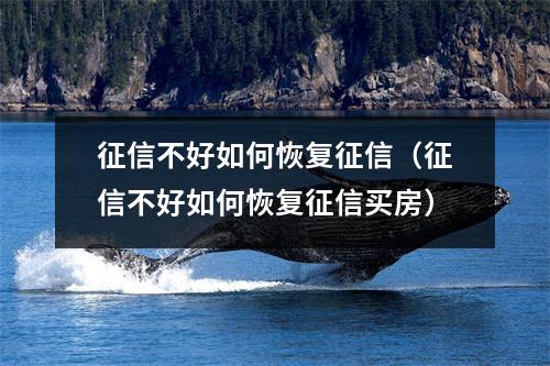 征信不好如何恢复征信（征信不好如何恢复征信买房）