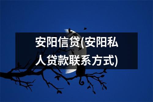 安阳信贷(安阳私人贷款联系方式)