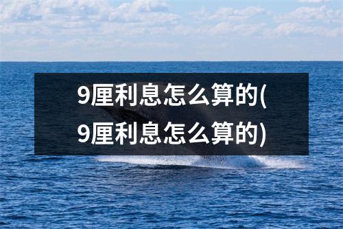 9厘利息怎么算的(9厘利息怎么算的)