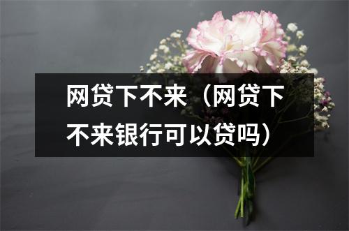 网贷下不来（网贷下不来银行可以贷吗）