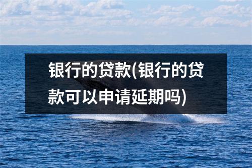 银行的贷款(银行的贷款可以申请延期吗)