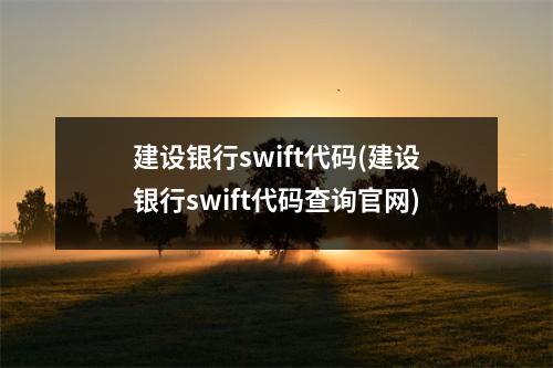 建设银行swift代码(建设银行swift代码查询官网)