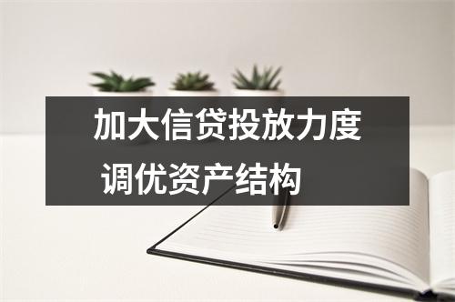 加大信贷投放力度 调优资产结构