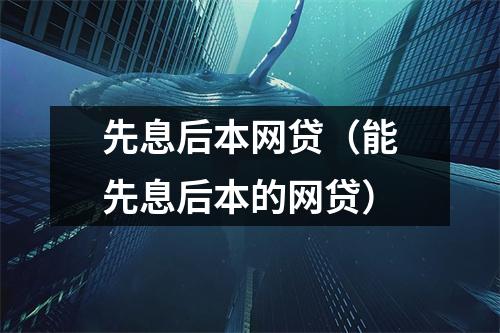 先息后本网贷(能先息后本的网贷)