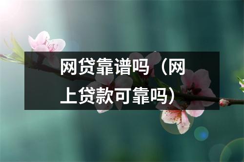 网贷靠谱吗(网上贷款可靠吗)