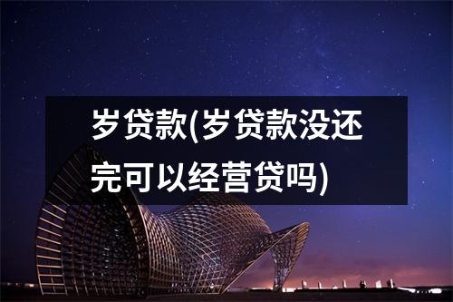 岁贷款(岁贷款没还完可以经营贷吗)