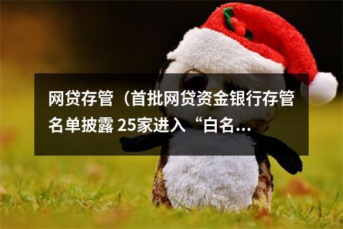 网贷存管（首批网贷资金银行存管名单披露 25家进入“白名单”）