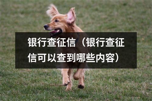 银行查征信(银行查征信可以查到哪些内容)
