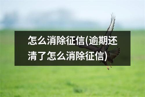 怎么消除征信(逾期还清了怎么消除征信)