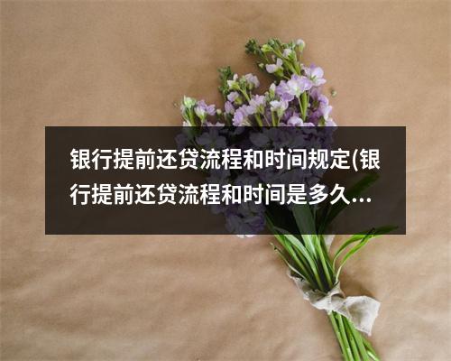 银行提前还贷流程和时间规定(银行提前还贷流程和时间是多久)