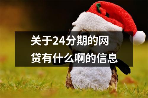 关于24分期的网贷有什么啊的信息