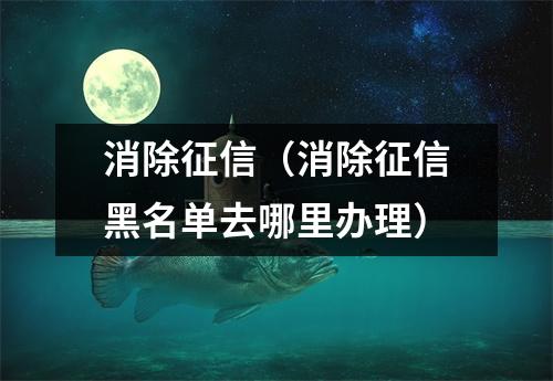 消除征信（消除征信黑名单去哪里办理）