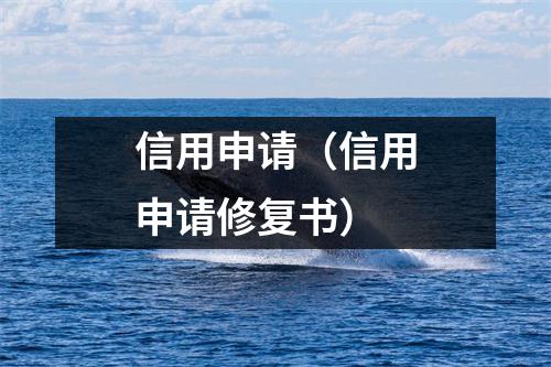 信用申请（信用申请修复书）