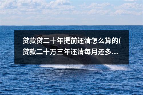 贷款贷二十年提前还清怎么算的(贷款二十万三年还清每月还多少钱)