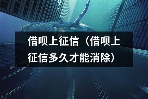 借呗上征信（借呗上征信多久才能消除）