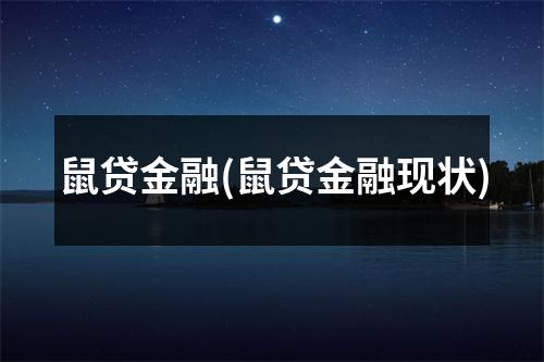 鼠贷金融(鼠贷金融现状)