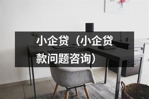 小企贷（小企贷款问题咨询）