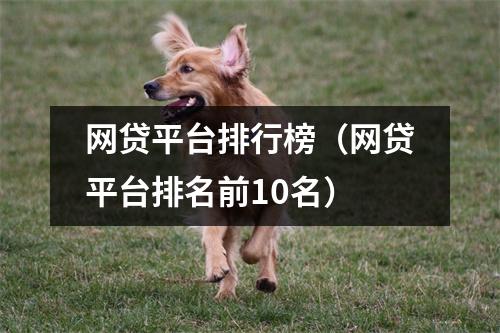 网贷平台排行榜（网贷平台排名前10名）