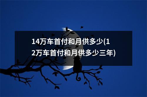 14万车首付和月供多少(12万车首付和月供多少三年)