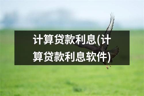 计算贷款利息(计算贷款利息软件)