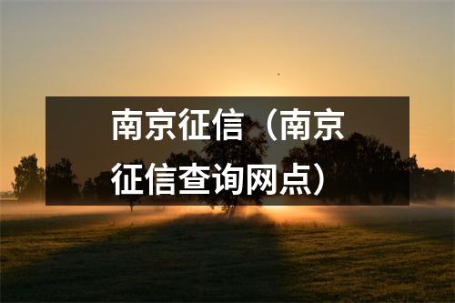 南京征信（南京征信查询网点）
