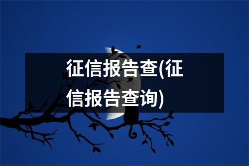 征信报告查(征信报告查询)