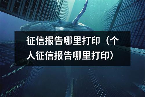 征信报告哪里打印（个人征信报告哪里打印）