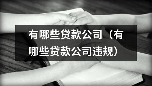 有哪些贷款公司（有哪些贷款公司违规）