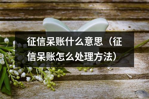 征信呆账什么意思（征信呆账怎么处理方法）
