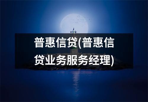 普惠信贷(普惠信贷业务服务经理)