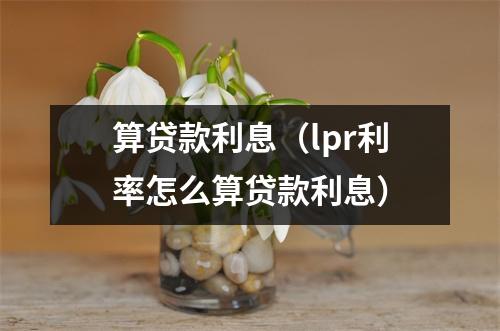 算贷款利息（lpr利率怎么算贷款利息）