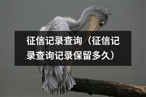 征信记录查询（征信记录查询记录保留多久）