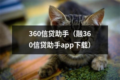 360信贷助手（融360信贷助手app下载）