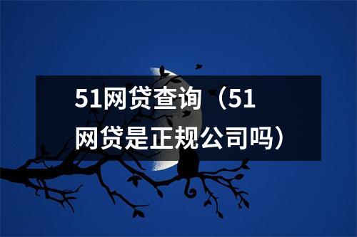 51网贷查询(51网贷是正规公司吗)